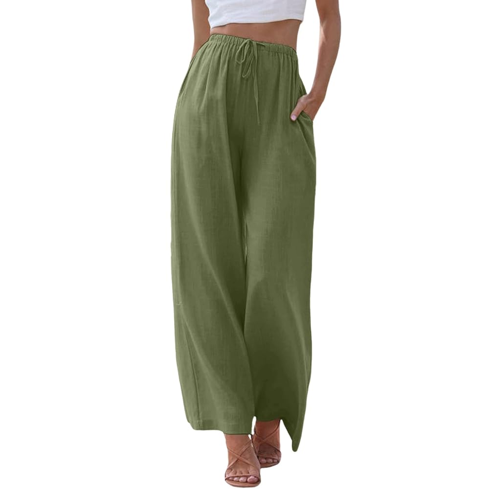 Wide Leg Pants for Women Linen Lightweiht Palazzo Pants
